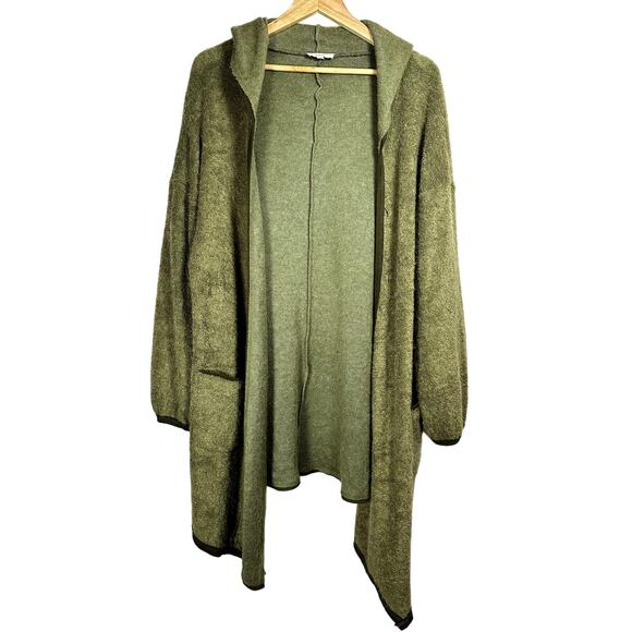 EASEL mossy green hooded cardigan womans Small Goblincore‎ Frogcore - Picture 1 of 14